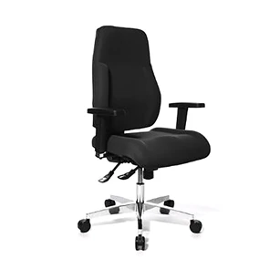 Point 91 bureaustoel wielen ronder rem kunststof antraciet zwarte stof ergonomisch grote mensen