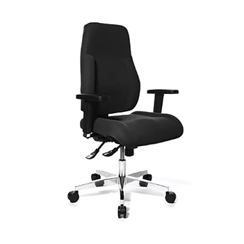 Point 91 bureaustoel wielen ronder rem kunststof antraciet zwarte stof ergonomisch grote mensen