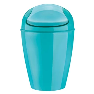 5777619 Koziol  Del S swing-top prullenbak 5L capri aqua blauw vuilbak