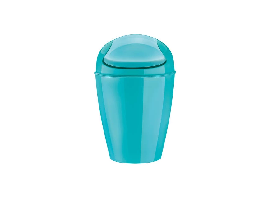 5777619 Koziol  Del S swing-top prullenbak 5L capri aqua blauw vuilbak