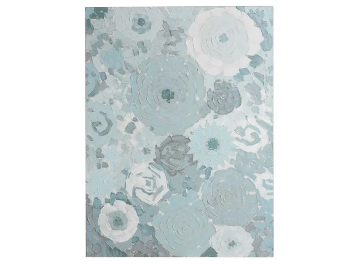 83555 J-line Jolipa schilderij bloemen abstract muntgroen