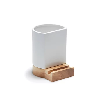 Hudson gereihouder tablethouder opbergen keuken accessoire salt and pepper hout naturel wit keramiek SP44289