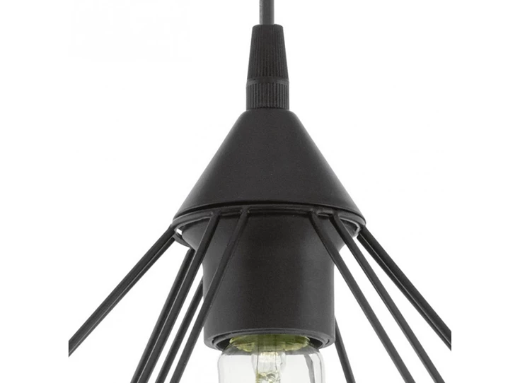 94188 tarbes hanglamp breed zwart metaal eglo 1 lichtpunt detail