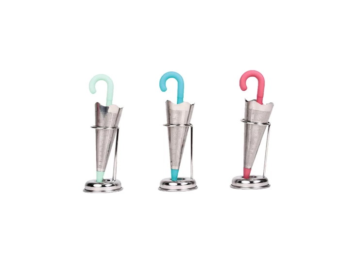 Tea infusor umbrella thee infuser paraplu bergers helio ferretti metaal