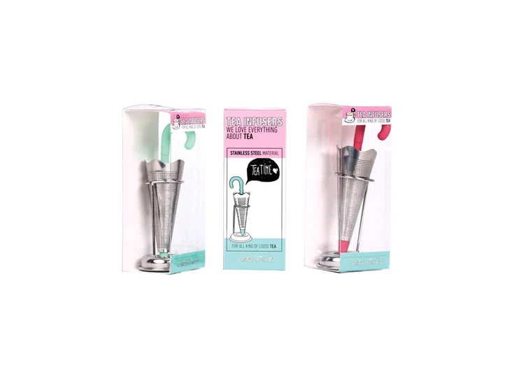 Tea infusor infuser paraplu bergers helio ferretti metaal umbrella thee