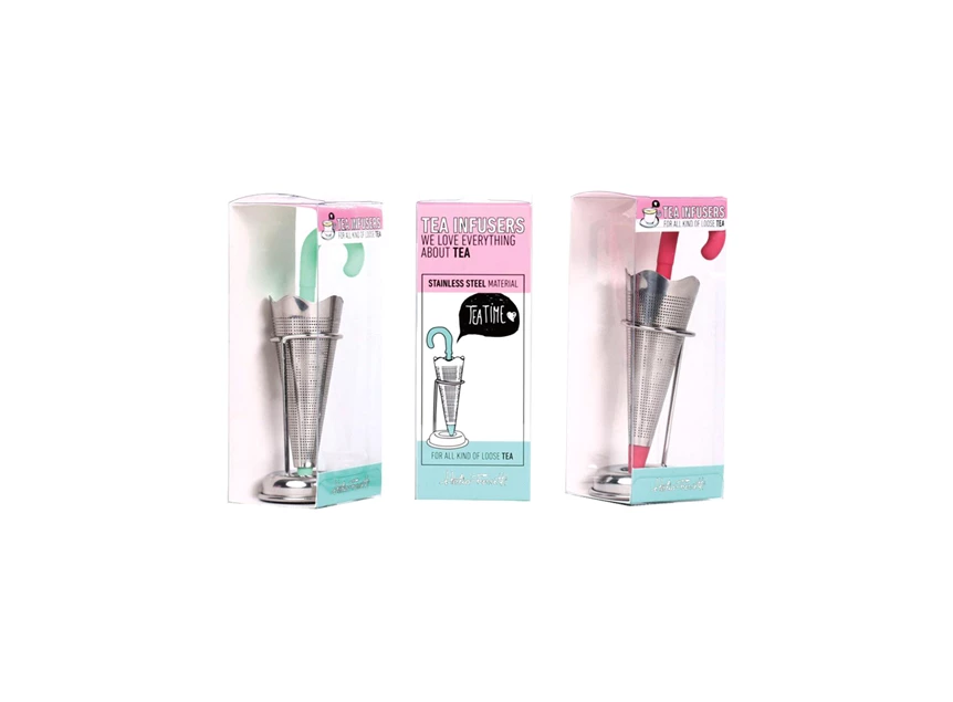 Tea infusor infuser paraplu bergers helio ferretti metaal umbrella thee