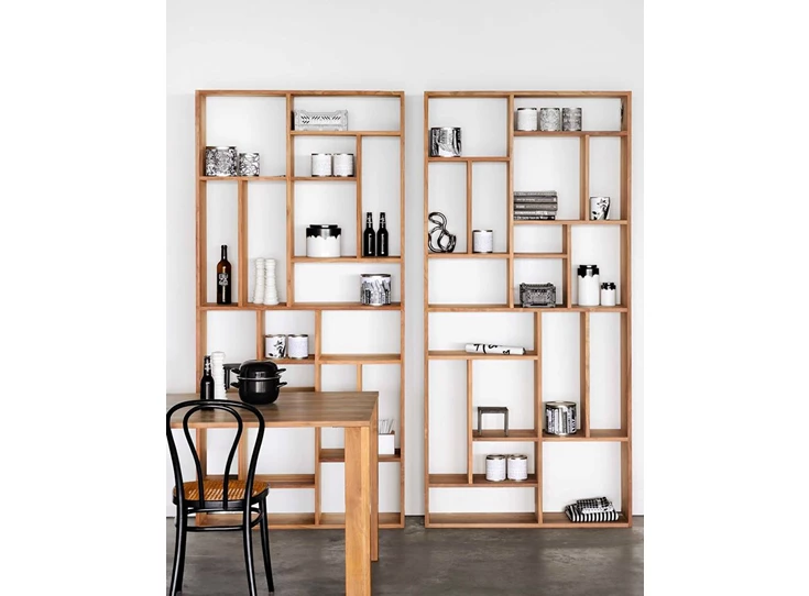 Sfeerfoto Teak M Rack rek 14201 open vakken massief hout Ethnicraft