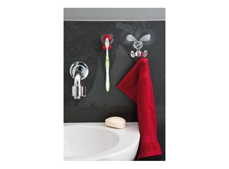 5825536 koziol tandenborstelhouder Tommy transparant rood collectie