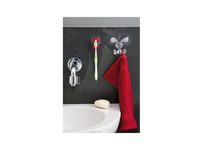 5825536 koziol tandenborstelhouder Tommy transparant rood collectie