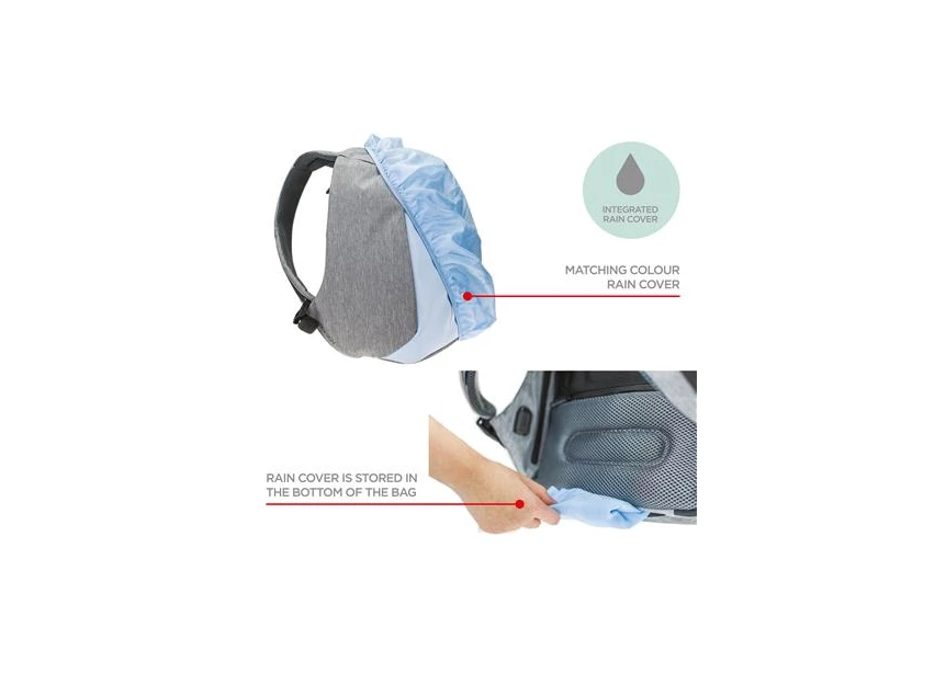 bergers xd design rugzak anti-diefstal anti theft blauw pastel beveiliging bobby