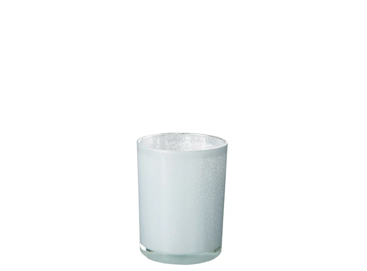 66094 Jolipa J-Line Theelichthouder Sneeuw M Wit Ø10cm H13cm