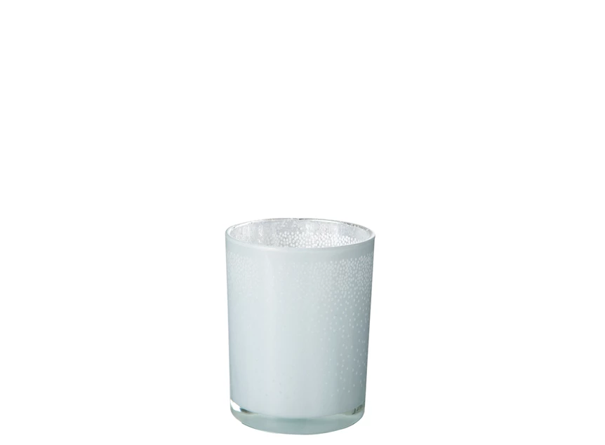 66094 Jolipa J-Line Theelichthouder Sneeuw M Wit Ø10cm H13cm