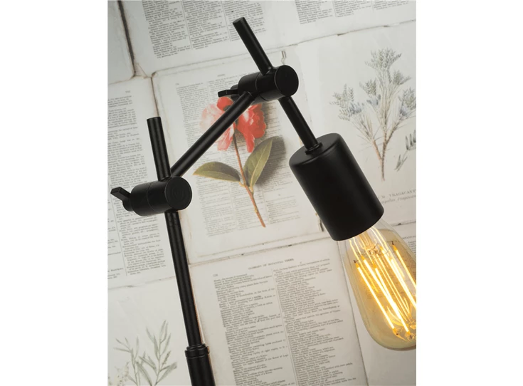 Sheffield it's about romi snoer schakelaar E27 fitting tafellamp black zwart metaal design