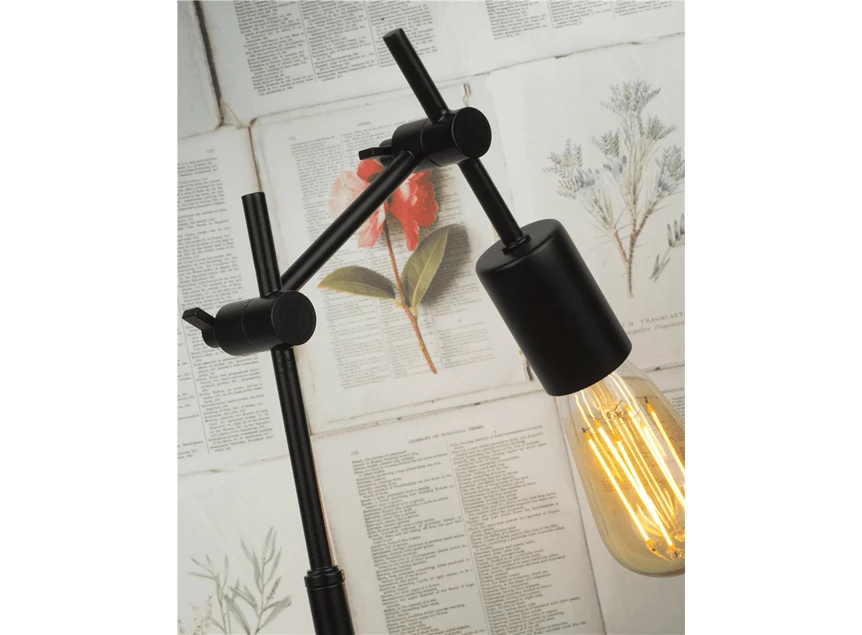 Sheffield it's about romi snoer schakelaar E27 fitting tafellamp black zwart metaal design