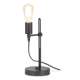 Seattle tafellamp black zwart metaal textiel snoer schakelaar E27 fitting 40W it's about romi verlichting verstelbaar