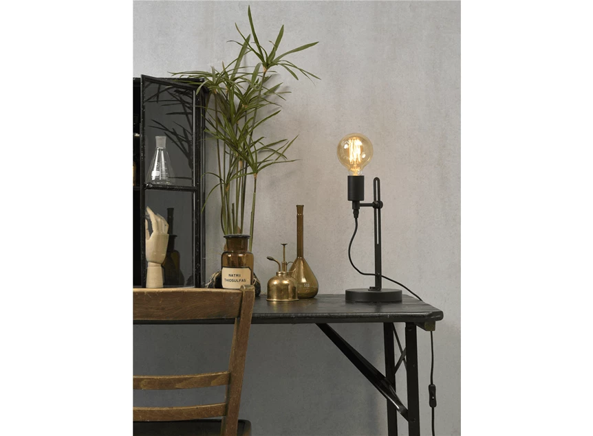 Seattle schakelaar metaal textiel snoer E27 fitting 40W it's about romi verlichting verstelbaar tafellamp black zwart