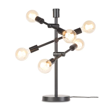 Nashville it's about romi tafellamp zwart metaal black 6 fittingen verstelbaar E27 40W modern design verlichting