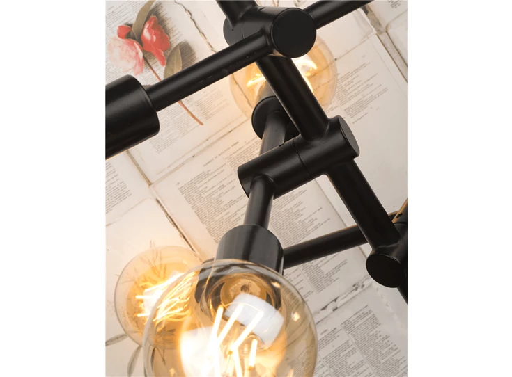 Nashville design verlichting tafellamp zwart metaal black 6 fittingen it's about romi verstelbaar E27 40W modern