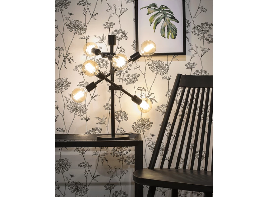 Nashville design verlichting tafellamp it's about romi verstelbaar E27 40W modern zwart metaal black 6 fittingen