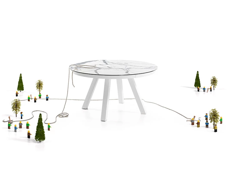 Esla elegant stabiliteit spaans design verlengbaar rond keramiek tafel eettafel mobliberica