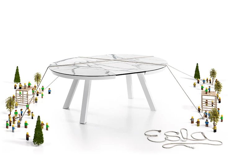 Esla elegant rond keramiek tafel eettafel mobliberica stabiliteit spaans design verlengbaar