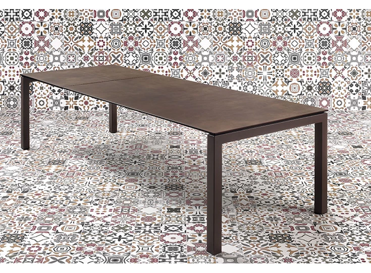 Julia eettafel verlengbaar verlengtafel mobliberica keramiek roestvrij staal woonkamer spaans design