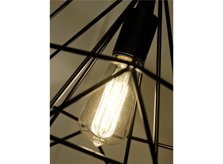 Antwerp it's about romi 40W pendel zwart black draadwerk ijzer frame stalen E27 industrieel hanglamp