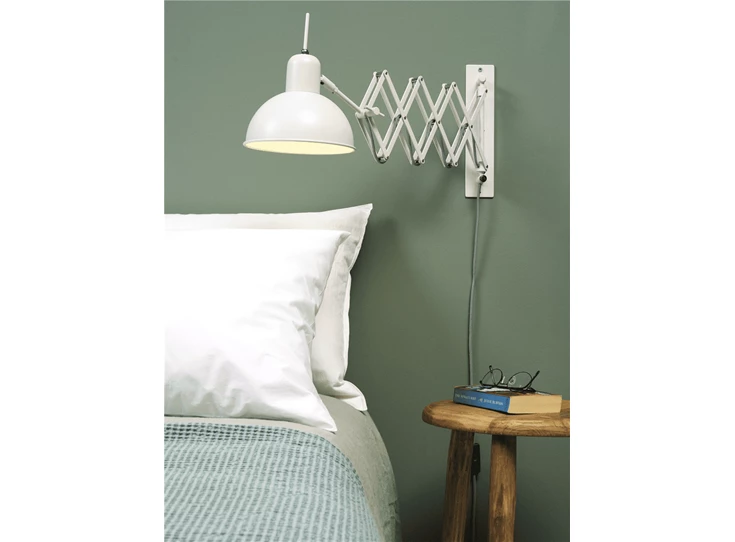 Aberdeen draaibaar schaar it's about romi industrieel 40W uitschuifbaar wit mat wandlamp