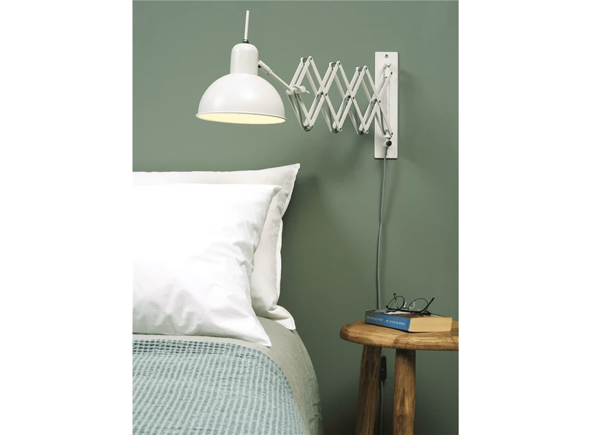 Aberdeen draaibaar schaar it's about romi industrieel 40W uitschuifbaar wit mat wandlamp