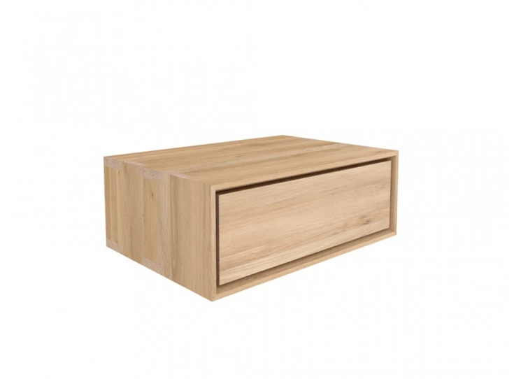 Zijkant Oak Nordic Hanging Bedside Table 51224 nachttafel lade hangend massief eik hout Ethnicraft