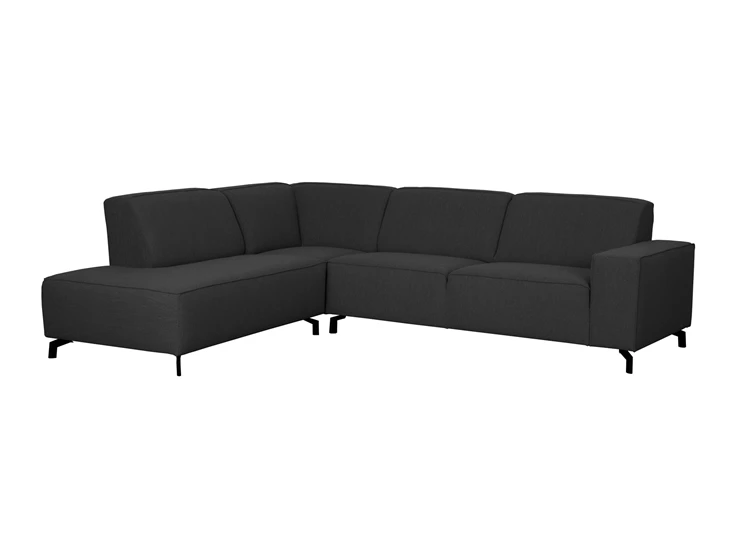 Rodeo ottoman links donkergrijze stof hoeksalon salon promo budget stock voorraad matex