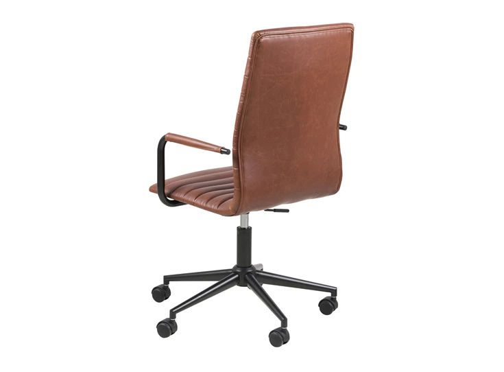 winslow metalen armen pu desk chair actona bureaustoel vintage brandy lederlook bureelstoel