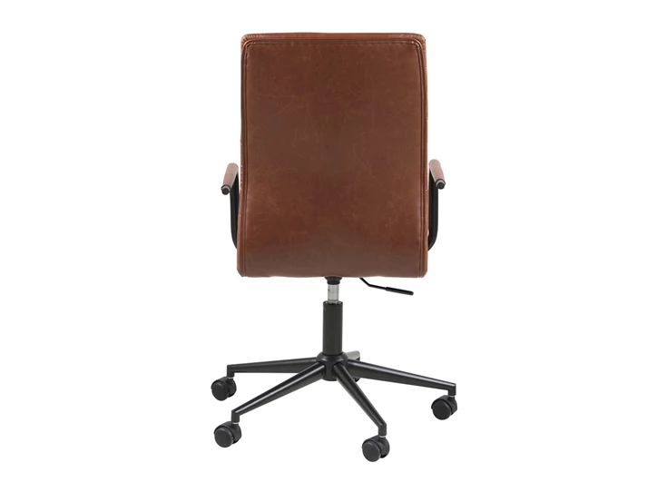 winslow metalen armen lederlook bureelstoel pu desk chair actona bureaustoel vintage brandy