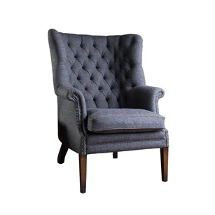 Mackenzie tetrad chair visgraat stof nagels knopen engelse stijl mahonie poten armen