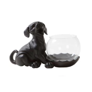 10291 Happy House Waxinelichthouder Hond met Glas