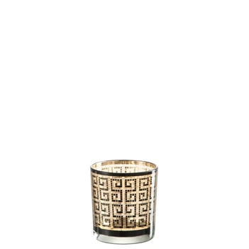 75155 Jolipa J-Line Theelichthouder Modern Zwart/Goud