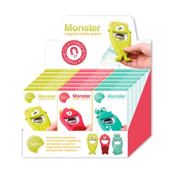 Monster bottle opener flesopener display rubber handvat metaal magneet B26583