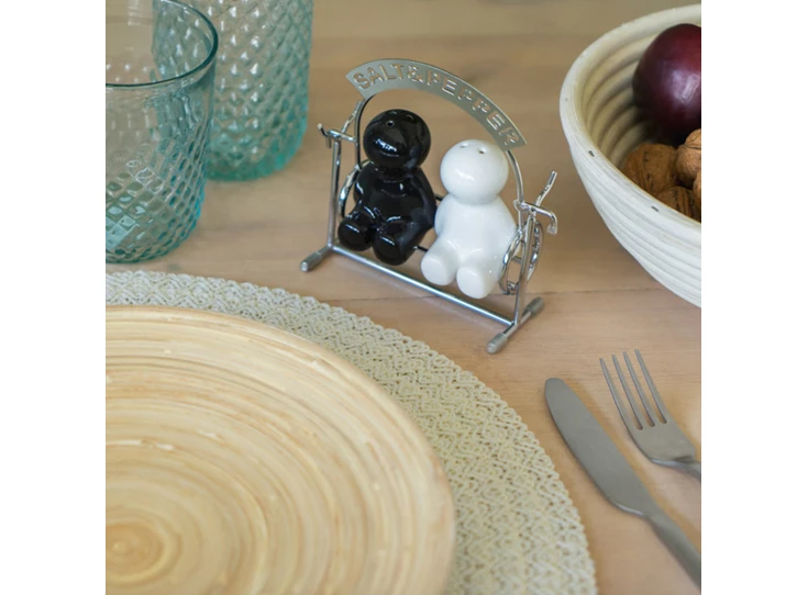 S&P metal ceramic keramiek metaal bergers ventjes schommel balvi B25006 peper en zoutvat