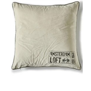 Amsterdam loft velvet pillow cover creme 50x50