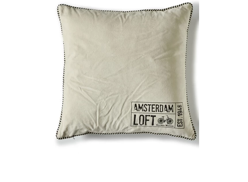 Amsterdam loft velvet pillow cover creme 50x50