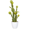60585 Jolipa J-Line Kunstplant Cactus Opuntia in Witte Pot L