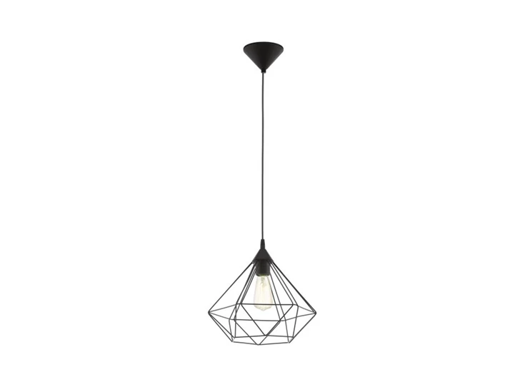 94188 tarbes hanglamp breed zwart metaal eglo 1 lichtpunt
