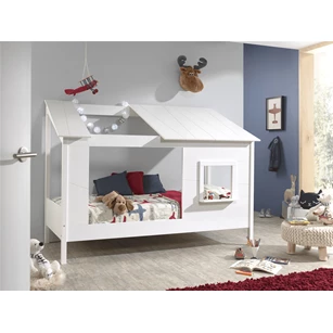vipack housebed Huisbed met wit dak