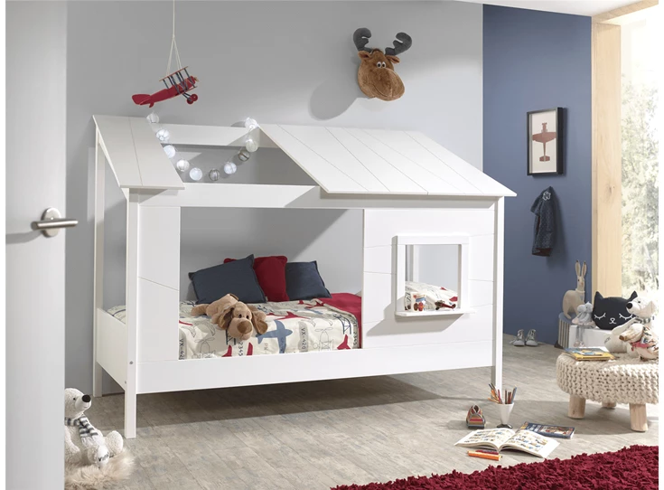 vipack housebed Huisbed met wit dak