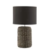 Lamp- voet+kap- dik vlecht- beton/katoen- wit- smal- (28X28X47cm)- 1534