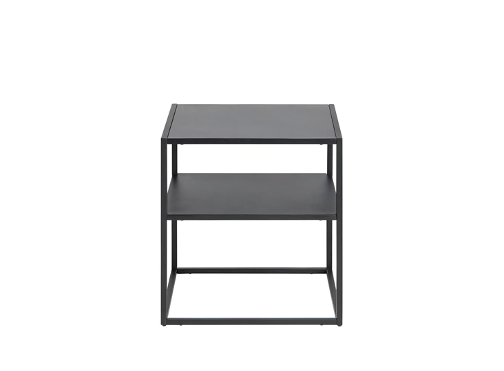 88845 newton nachttafel bijzettafel legplank zwart metaal actona recht vooraanzicht