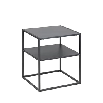 88845 newton nachttafel bijzettafel legplank zwart metaal actona schuin vooraanzicht