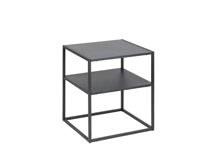 88845 newton nachttafel bijzettafel legplank zwart metaal actona schuin vooraanzicht