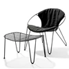 Low Chair & Tabouret wire schuin voor met zwart kussen stoel.jpg