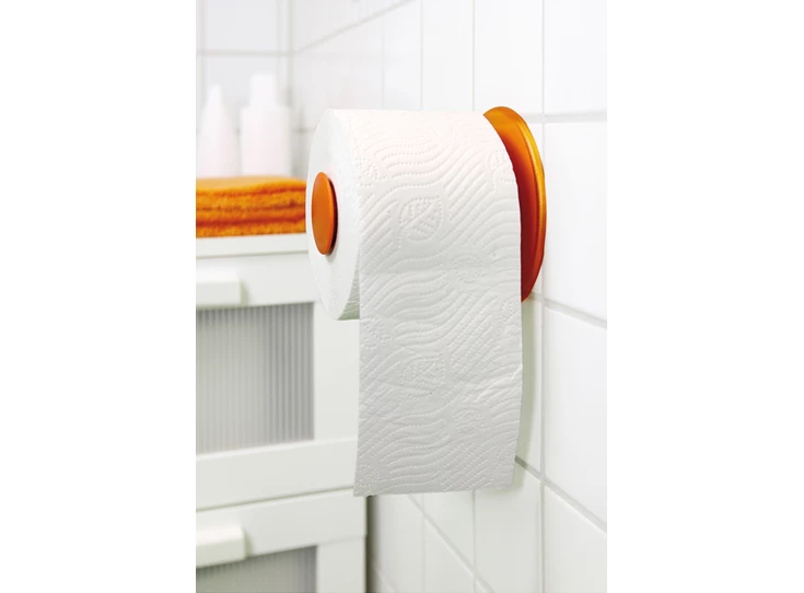 5235540 Koziol plug'n'roll toiletpapierhouder zwart transparant sfeer
